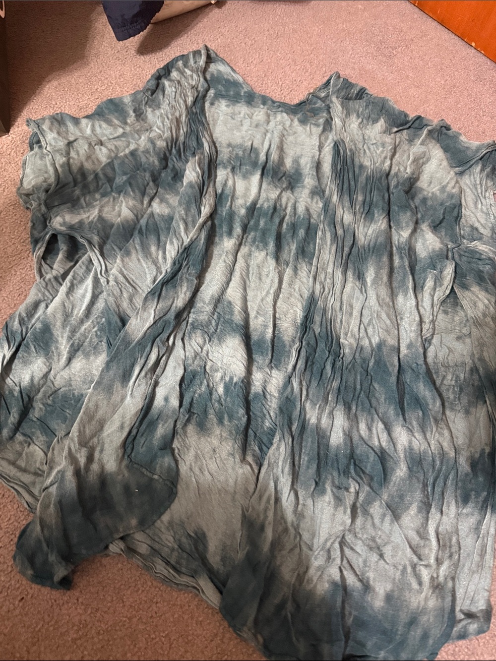 Women’s Washed Teal Tie-Dye Sw Cover Up Top